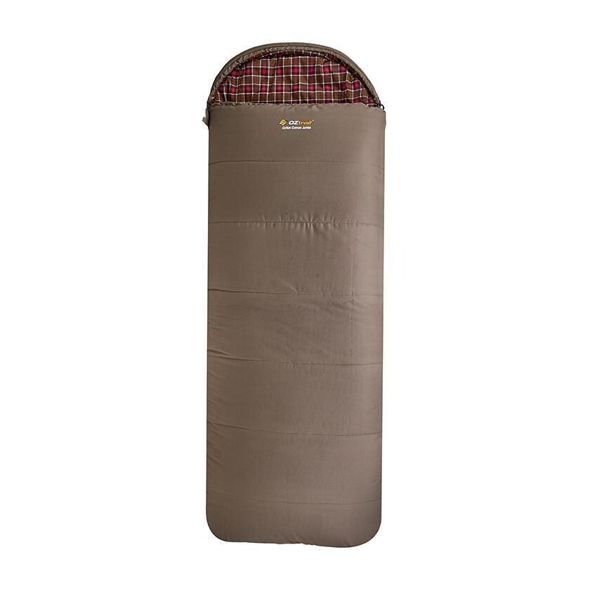 OZTRAIL COTTON CANVAS JUMBO HOODED 7C SLEEPING BAG