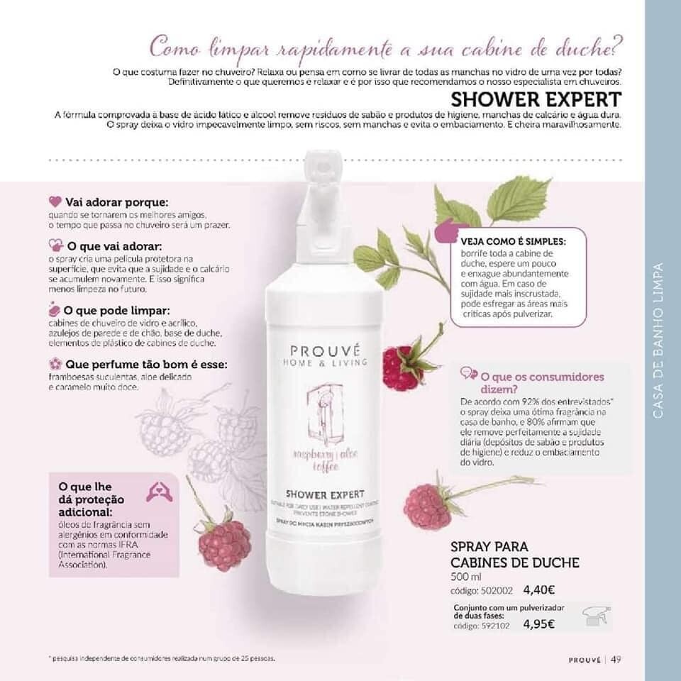 Spray para cabines de duche