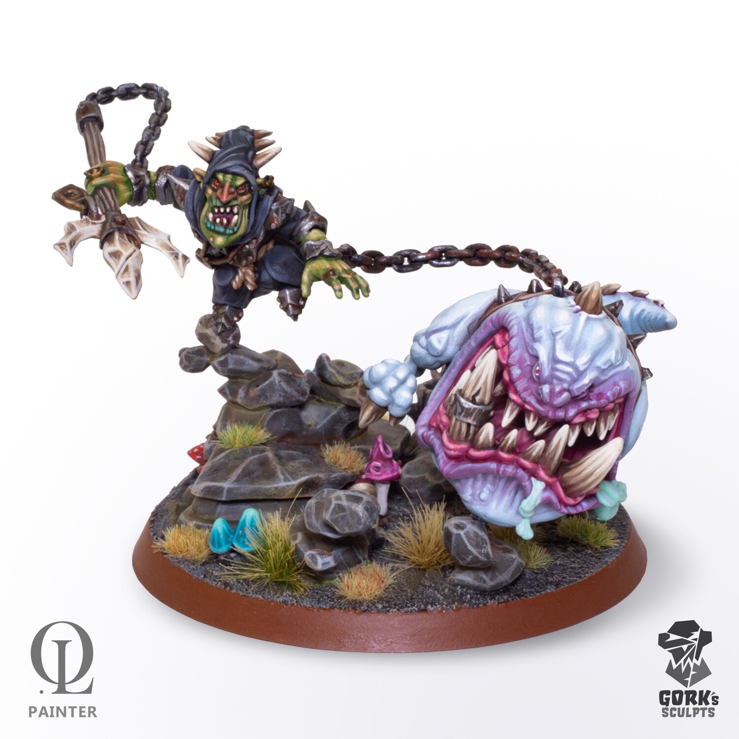 Boss goblin with cave monster - Printed