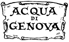 schwarzes Logo mit Schriftzug ,,Acqua di Genova"