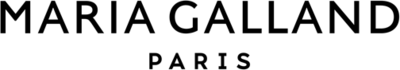 schwarzes Logo mit Schriftzug ,,Maria Galland Paris"