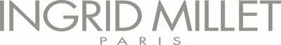 schwarzes Logo mit Schriftzug ,,Ingrid Millet Paris"