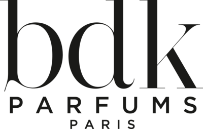 schwarzes Logo mit Schriftzug ,,bdk parfums paris"
