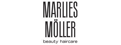 schwarzes Logo mit Schriftzug ,,Marlies Möller beauty haircare"
