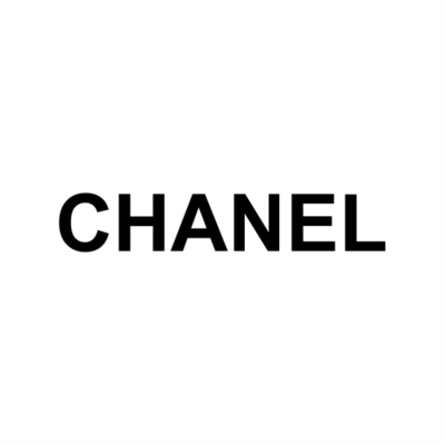 schwarzes Logo mit Schriftzug ,,Chanel"