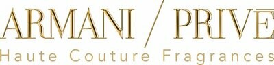 Logo mit goldenem Schriftzug ,, Armani / Prive Haute Couture Fragrances"