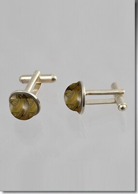 Hand blown glass with cremains cuff links