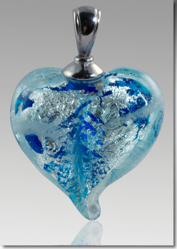 Glass Heart Pendants made with Ashes