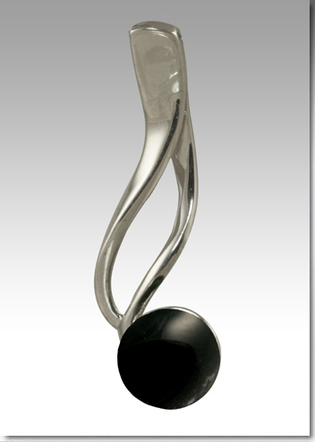 Tempo Pendant in Sterling Silver or 14k gold with Glass Pearl