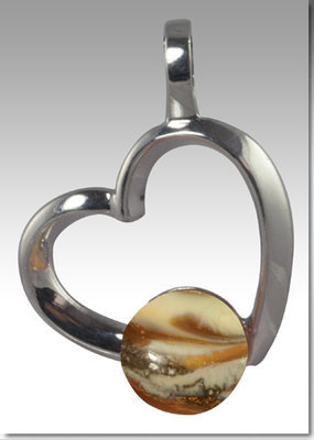 Rhythm Heart Pendant with Glass Pearl with Ashes