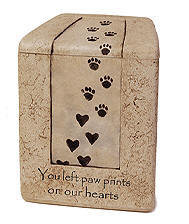 Paw Prints On Our Hearts Urns