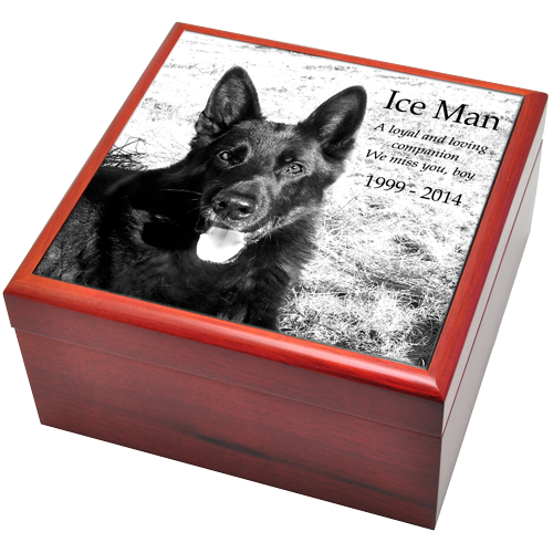 Photo Tile Cherry Box Urn