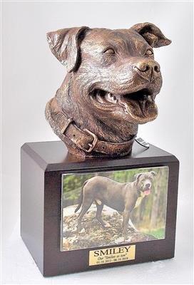 Pit Bull Sculpture and Urn