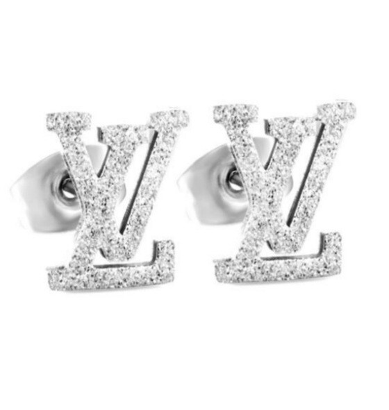 Stainless Steel LV Frosted Studs
