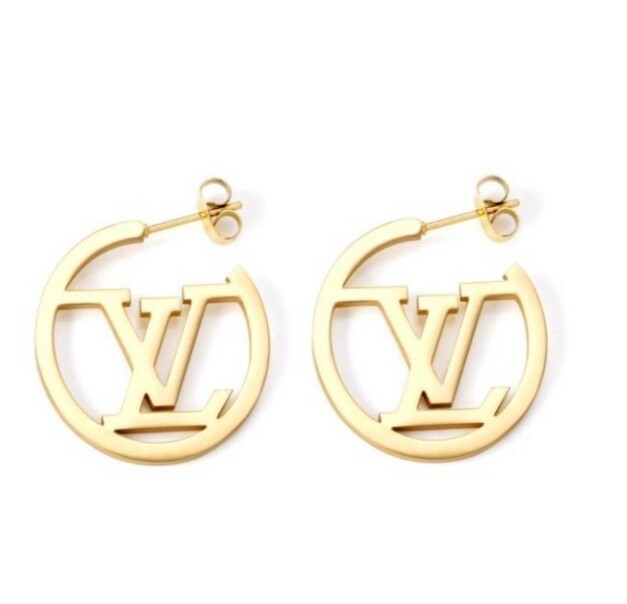 Stainless Steel LV Hoops