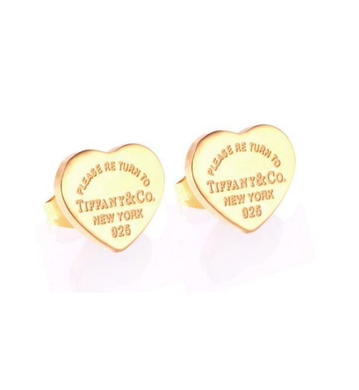 Stainless Steel Tiffany Heart Earrings, Choose: Without Necklace