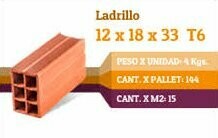 Ladrillo cerámico 12x18x33
