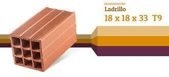 Ladrillo cerámico 18x18x33
