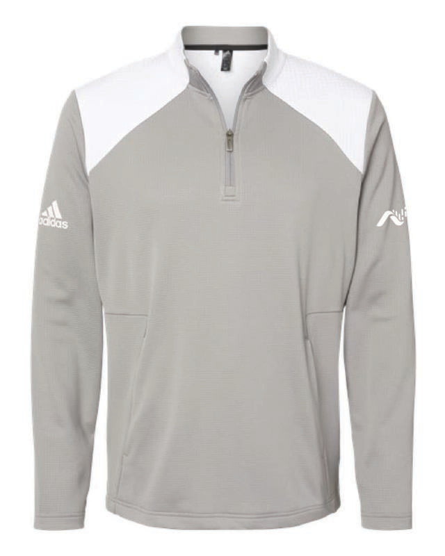 Adidas Men’s Textured Mixed Media Quarter Zip Pullover