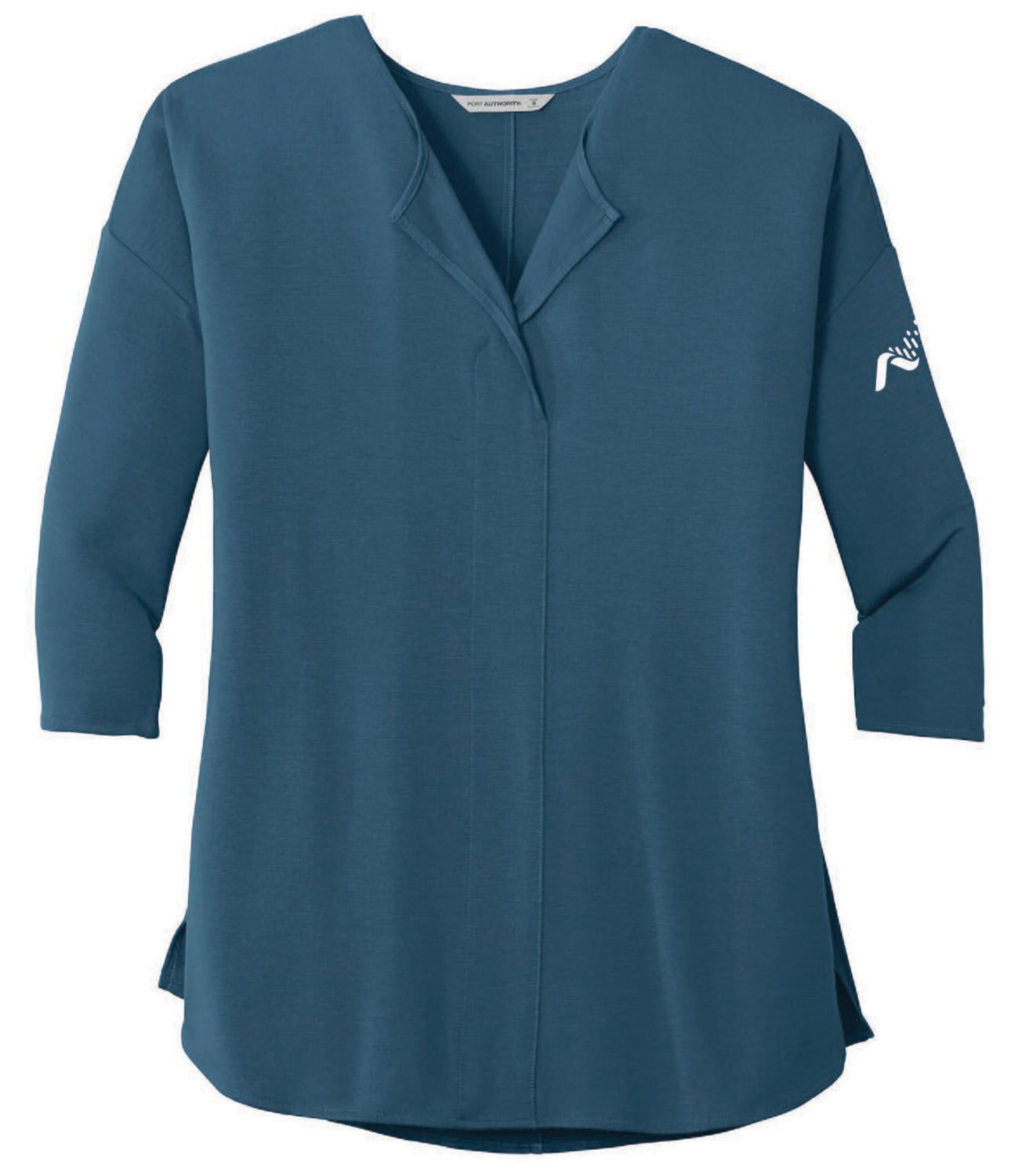 Port Authority® Ladies Concept 3/4 Sleeve Soft Split Neck Top, Colour: Dusty Blue