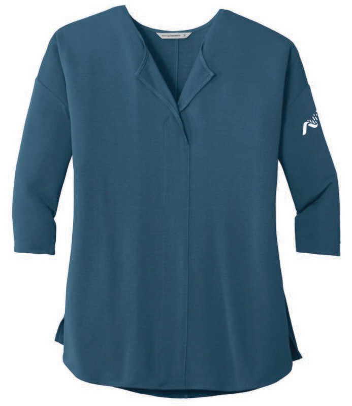 Port Authority® Ladies Concept 3/4 Sleeve Soft Split Neck Top