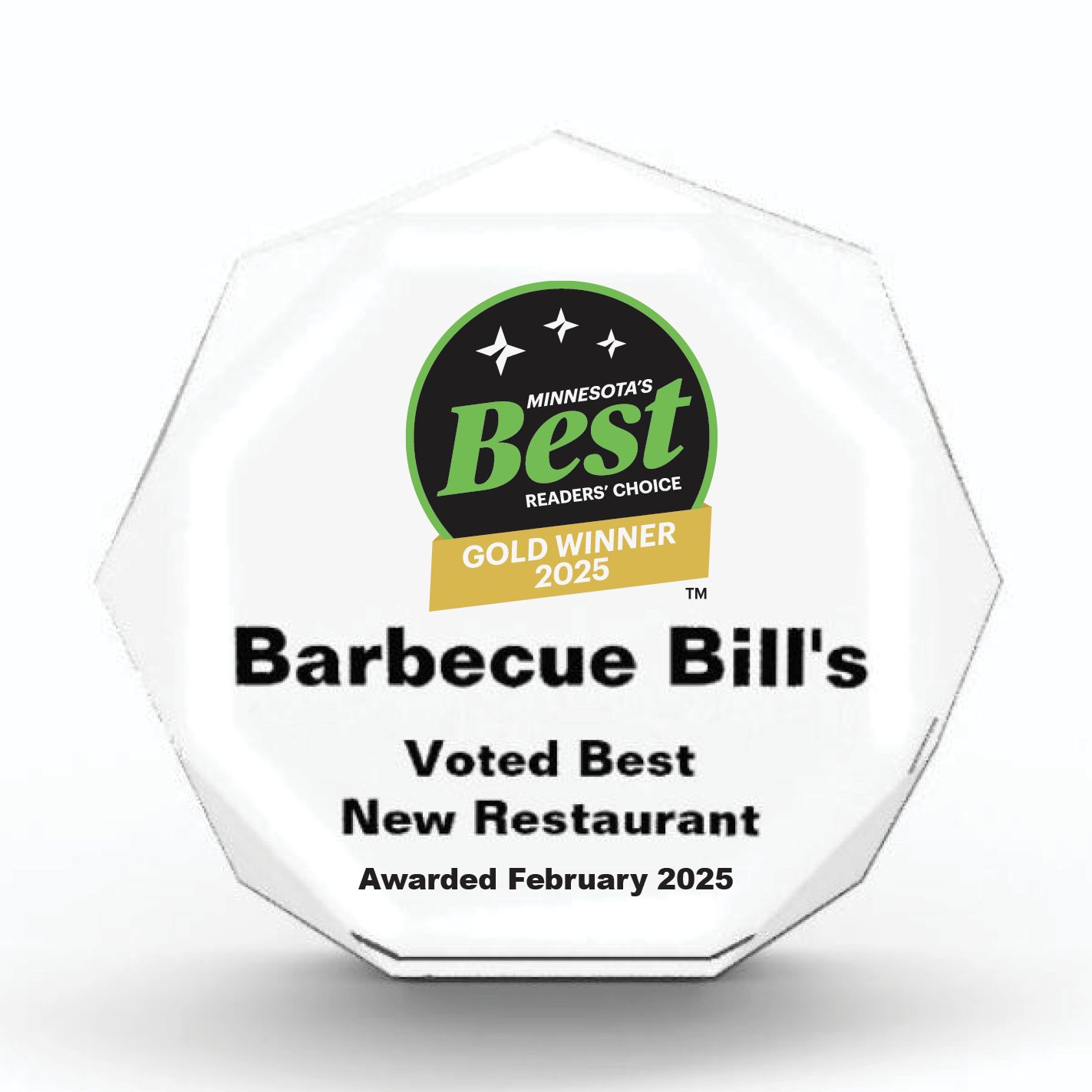 Acrylic Winner&#39;s Award - Opaque Octagon