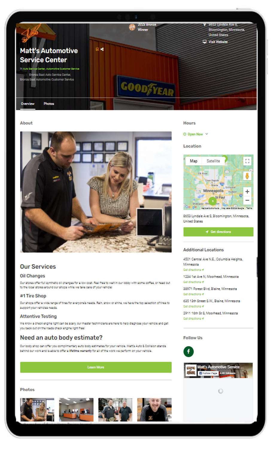 Annual Profile Page on MinnesotasBest.com