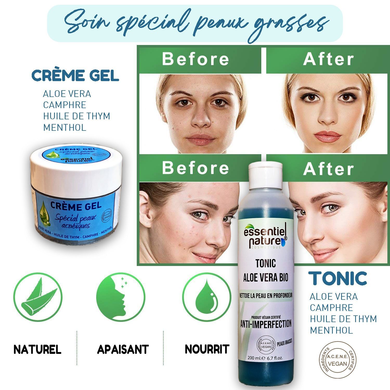 PACK SPÉCIAL PEAUX GRASSES ALOE VERA