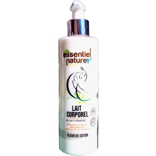 Lait corporel hydratant au lait d'ânesse bio FLEUR DE COTON