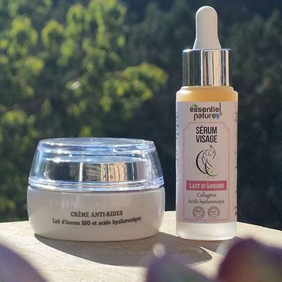 Lot 1 sérum + 1 crème anti-rides au lait d'ânesse bio Lot 1 sérum + 1 crème anti-rides au lait d'ânesse bio