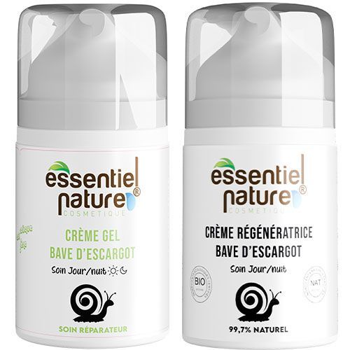 PACK : CRÈME GEL BAVE D'ESCARGOT + CRÈME JOUR BAVE D'ESCARGOT PACK : CRÈME GEL BAVE D'ESCARGOT + CRÈME JOUR BAVE D'ESCARGOT