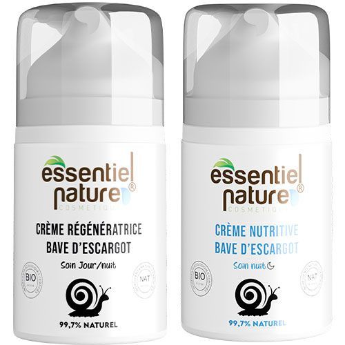 Routine : Crème de Jour + Crème de Nuit à la bave d'escargot