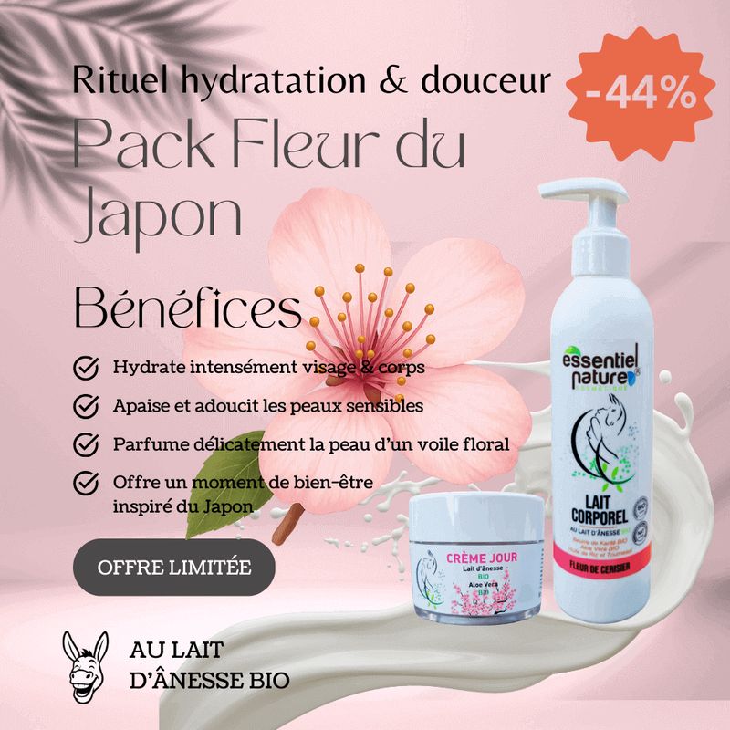 Japanische Blüten-Pack – Tagescreme & Körpermilch mit Bio-Eselsmilch Japanische Blüten-Pack – Tagescreme & Körpermilch mit Bio-Eselsmilch