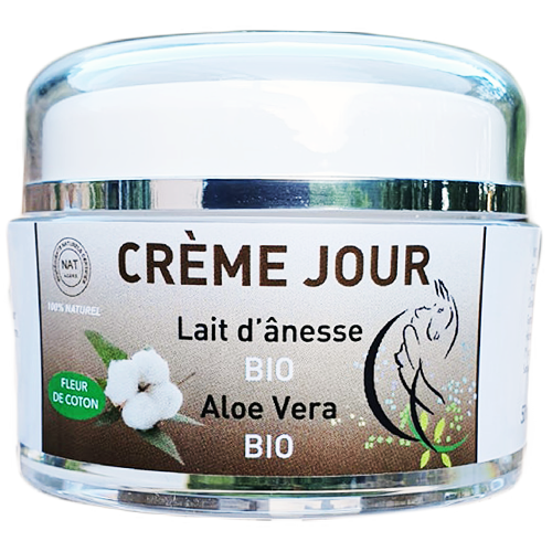 Crème de jour au lait d'ânesse bio FLEUR DE COTON