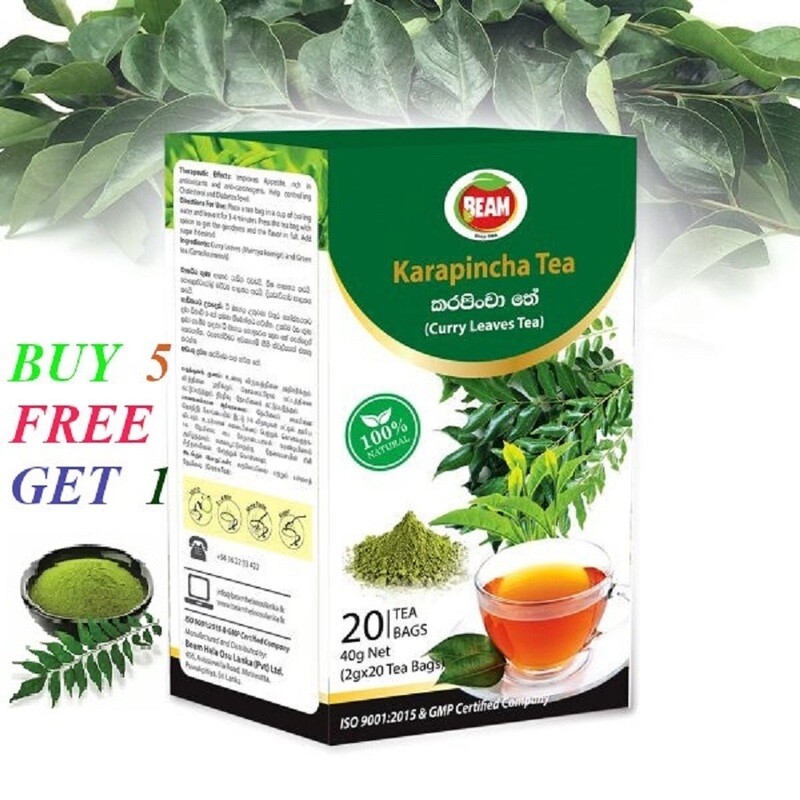 Curry Leaves Tea - 100% Natural Herbal Ayurvedic 20 Tea Bags(Karapincha Tea)