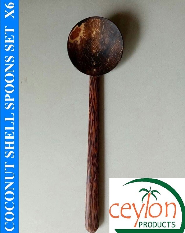 Ceylon Handmade Coconut Shells Spoons Set 6