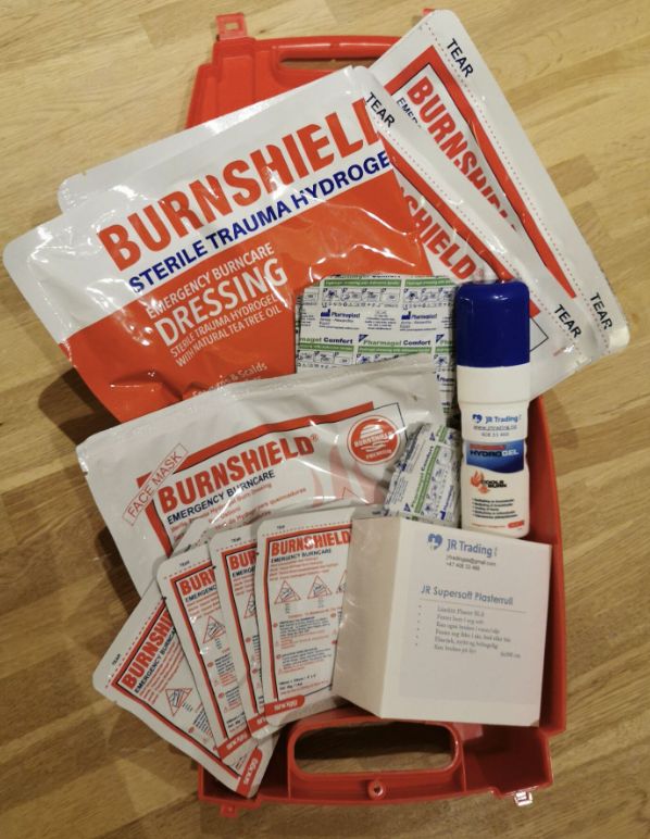 Brannskade koffert Medium Stor m/ veggfeste