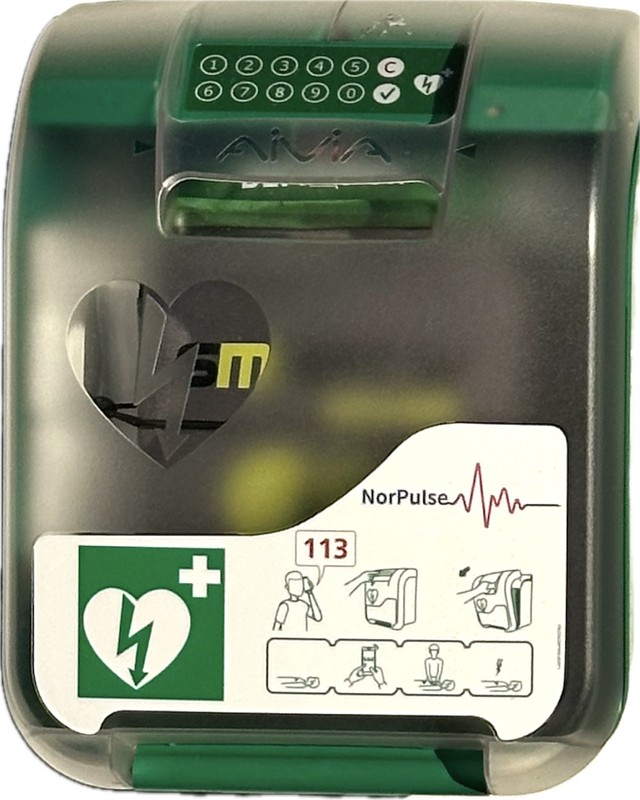 Hjertestarterskap AIVIA model 210 med PIN-kodelås / alarm / varme