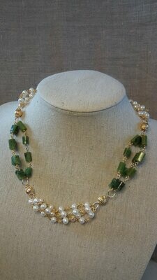 A Elusa, Collier multirangs perles et jade