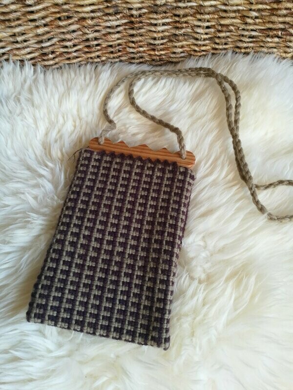 Petit sac Viking à carreaux violet/beige