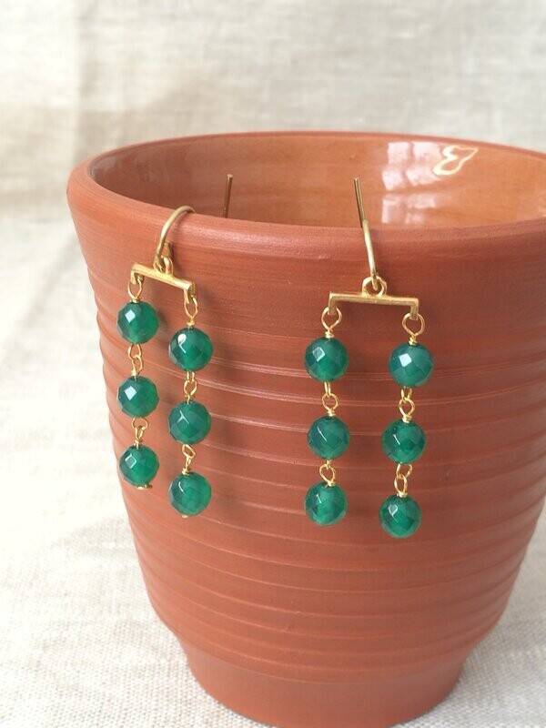 Boucles en Agate verte