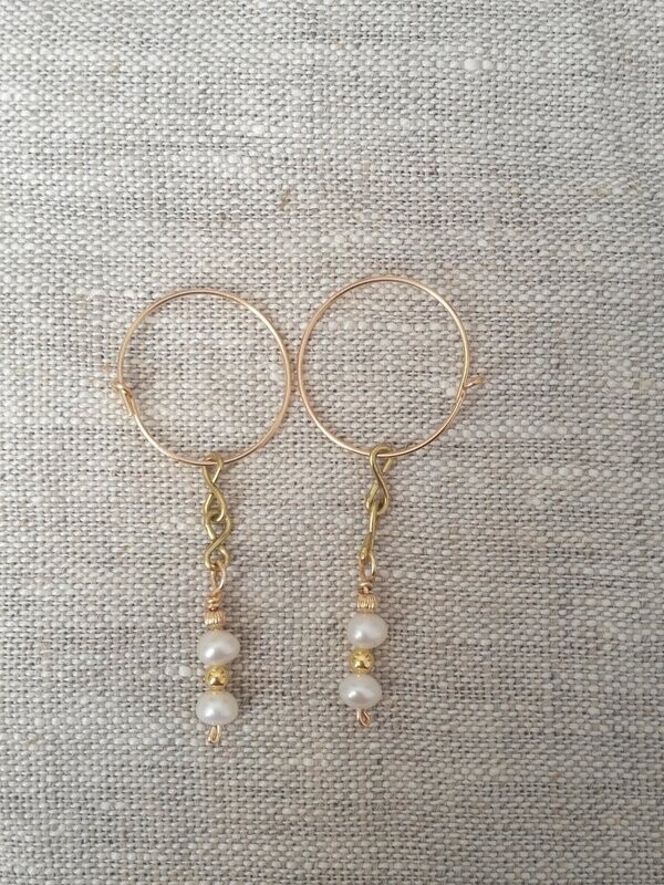 A Rome, boucles anneaux en perles