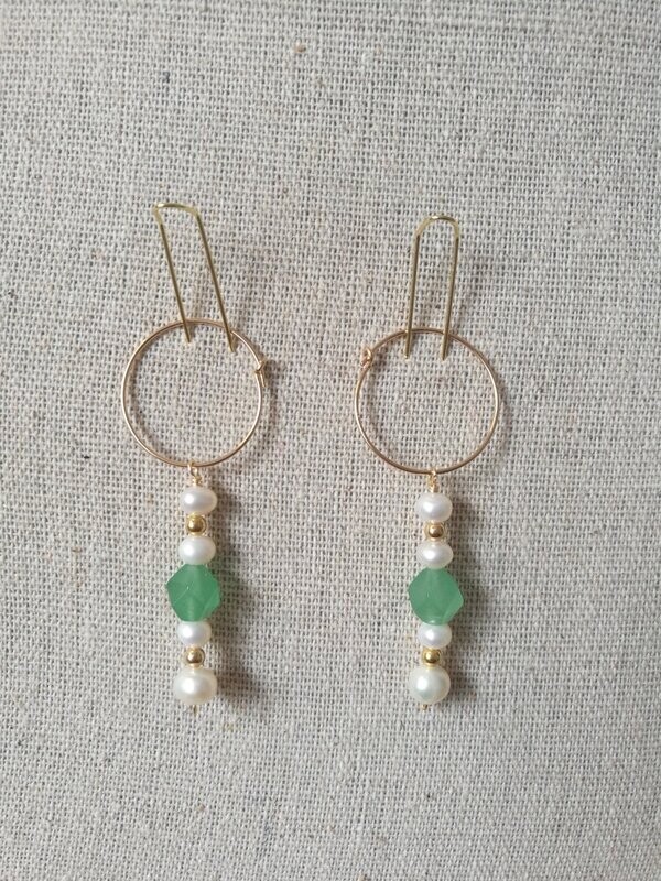 A Londinium, anneaux en perles et Aventurine