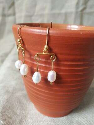 A Londinium, boucles à double pendants en perles