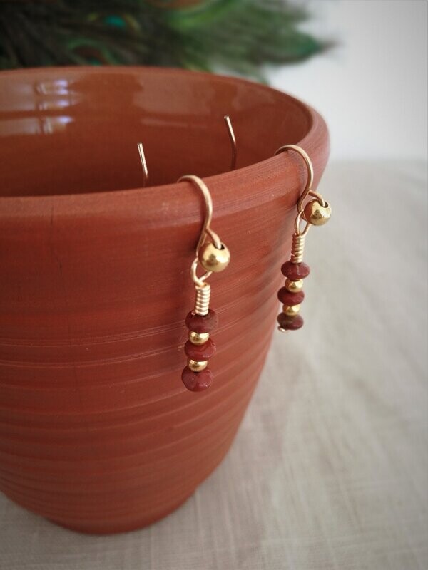 A Pompei (variation) Boucles simples en Jaspe Rouge