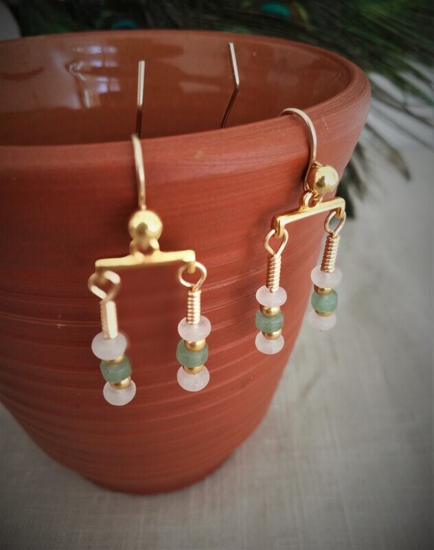 A Pompei (variation) Boucles 2 pendants en Aventurine