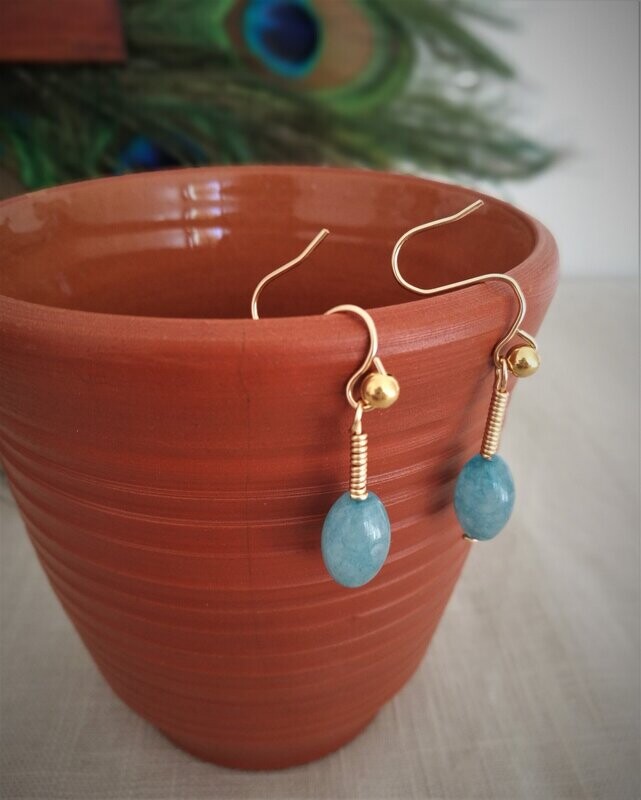 A Pompei (variation) Boucles simples en Quartz bleu