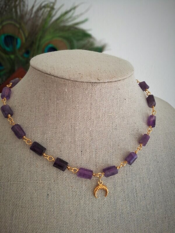 A Pompei (variation) Collier en Améthyste avec lunule