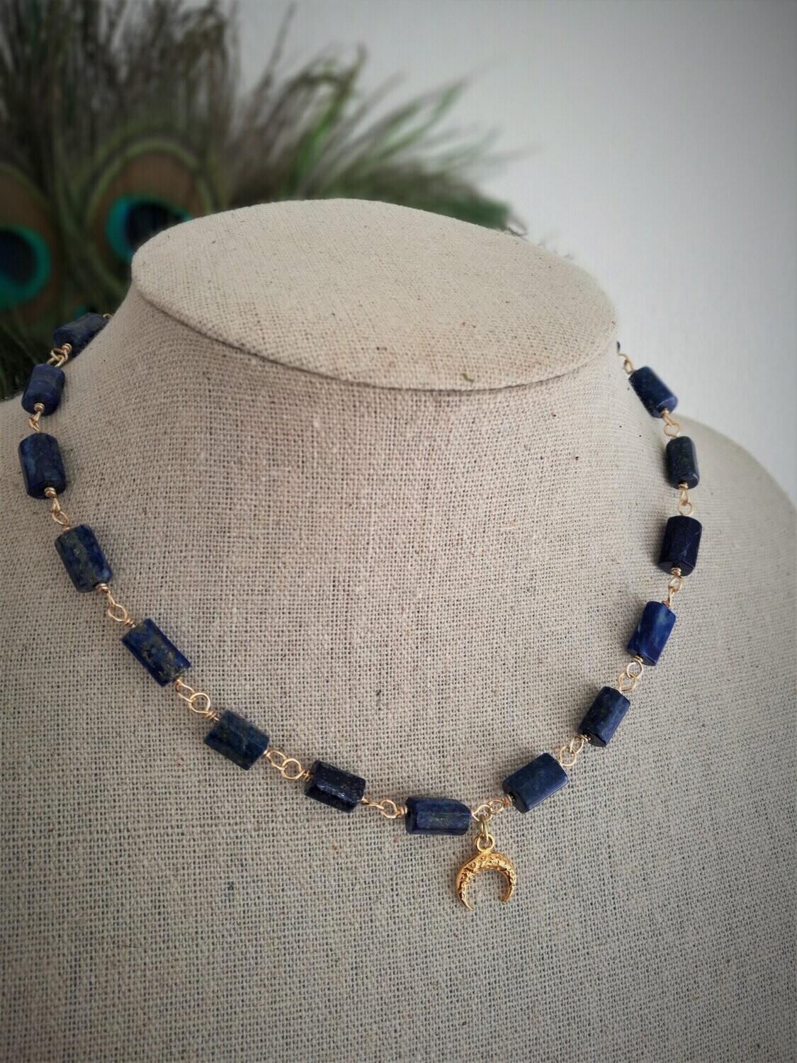 A Pompei (variation) Collier simple en Lapis avec lunule