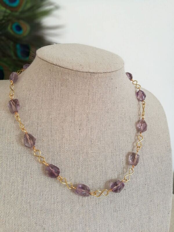 A Pompei (variation) Collier en Améthyste maillons en 8